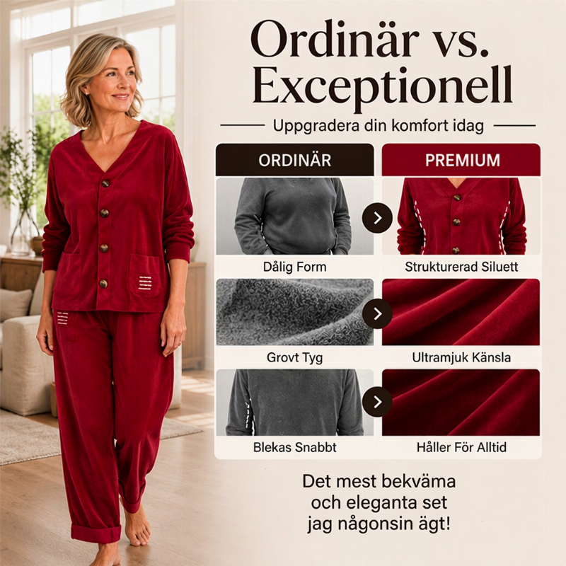 Elegant 2-delat Set för Dam – Mjuk Stickad Kofta & Byxor med Avslappnad Passform