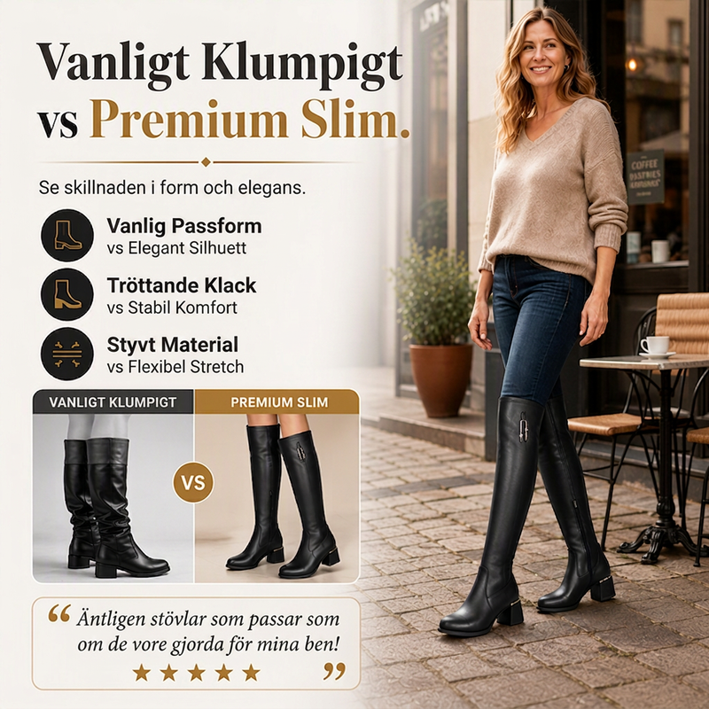 Varma Elastiska Overknee-Stövlar för Dam – Bekväma Knähöga Stövlar