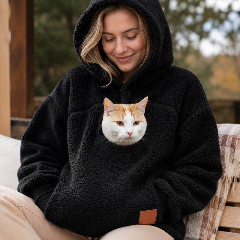 Hoodie med Känguruficka för Katt & Små Husdjur – Mjuk Fleecehoodie Unisex
