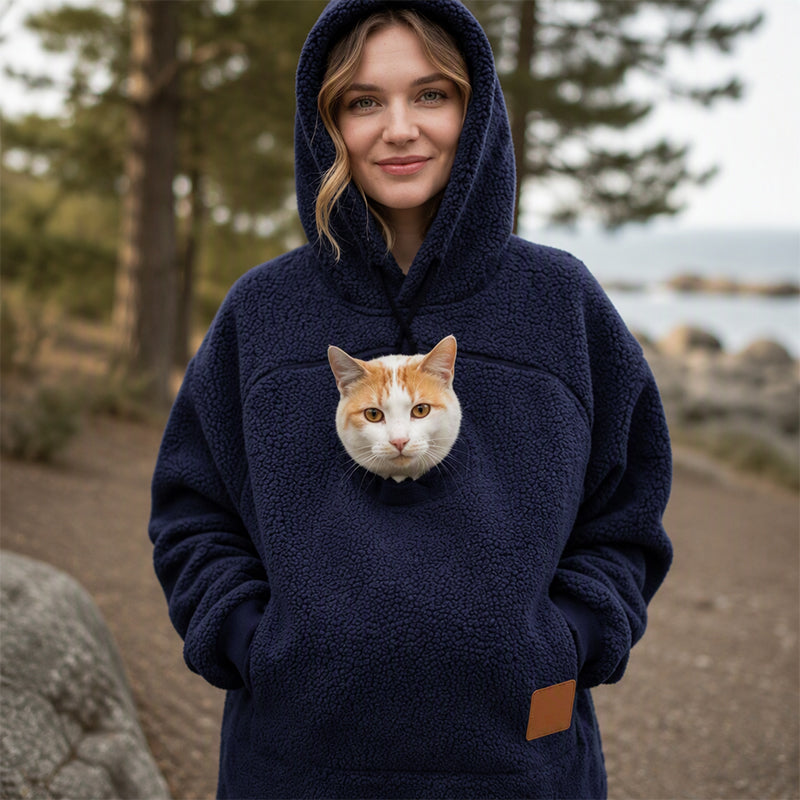 Hoodie med Känguruficka för Katt & Små Husdjur – Mjuk Fleecehoodie Unisex