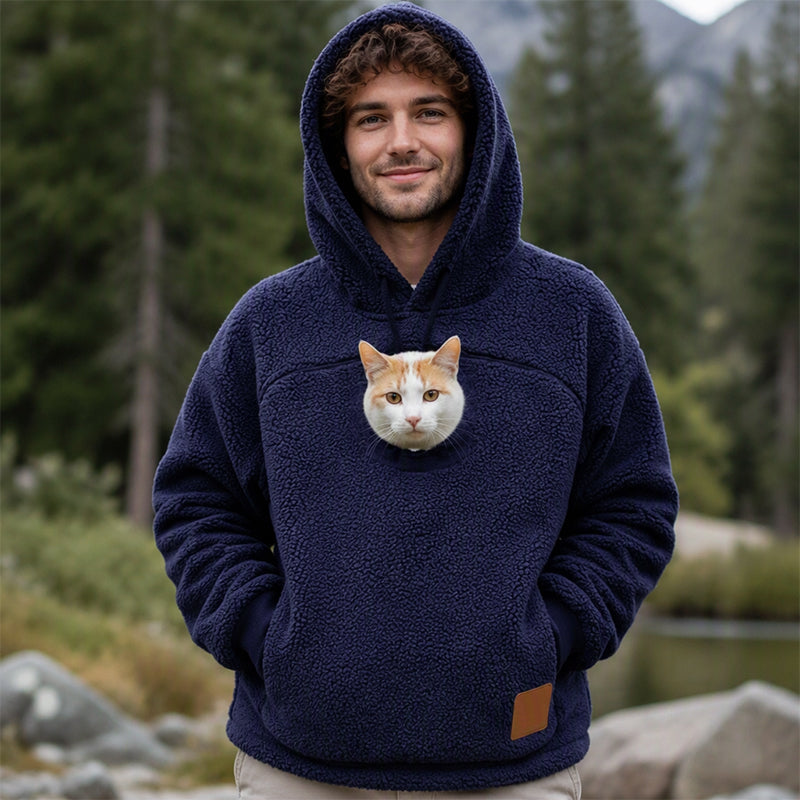 Hoodie med Känguruficka för Katt & Små Husdjur – Mjuk Fleecehoodie Unisex