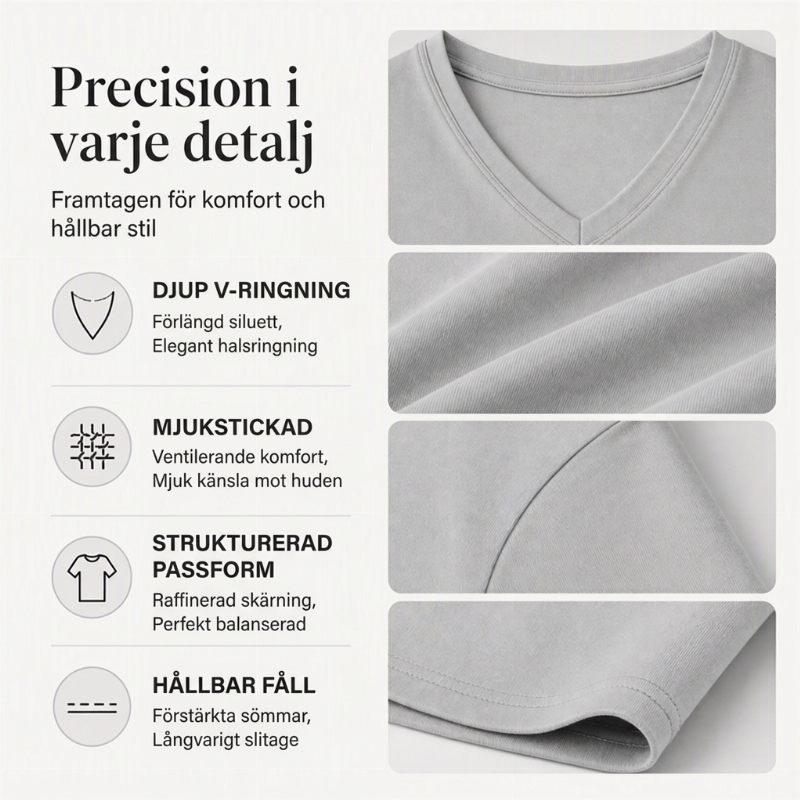 ✨ Ny kollektion 💎 V-ringad Topp Dam med Långa Ärmar – Mjuk och Följsam Passform