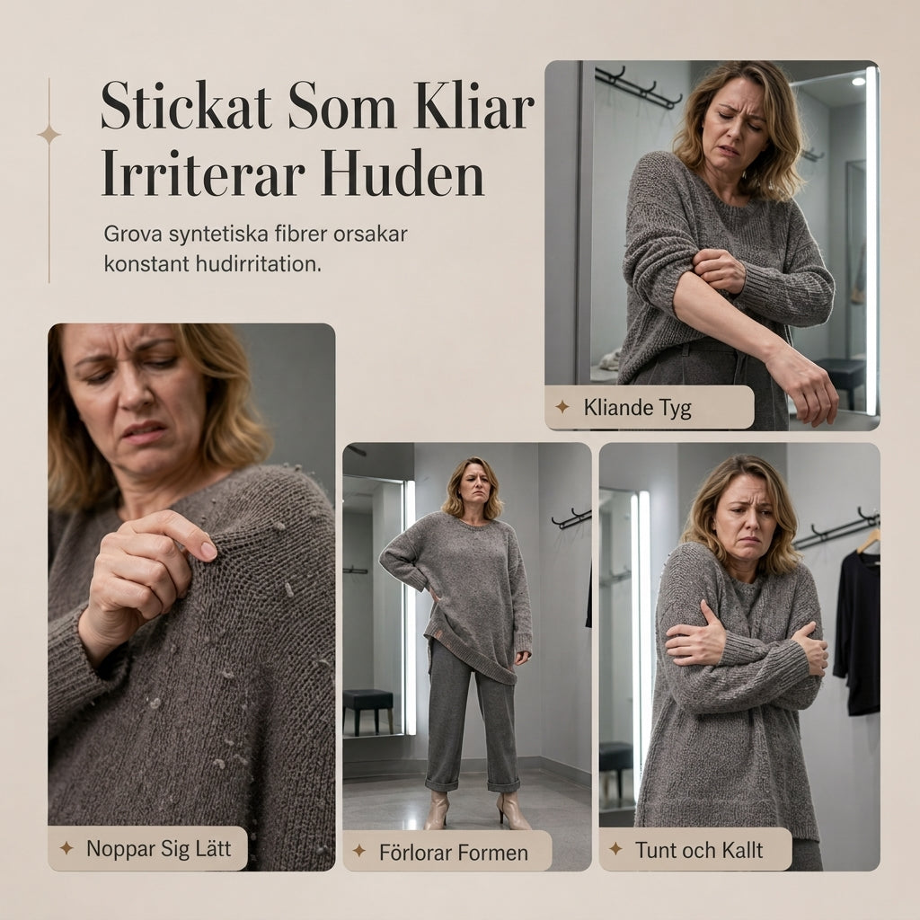 🍂 Höst-/vintererbjudande ✨ Stickat Set Dam 2 Delar – Färgblockerad Tröja & Midikjol