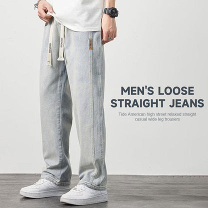 Baggy Jeans Herr – Vida Raka Jeans med Dragsko i Midjan
