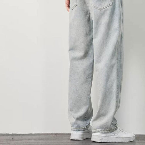 Baggy Jeans Herr – Vida Raka Jeans med Dragsko i Midjan