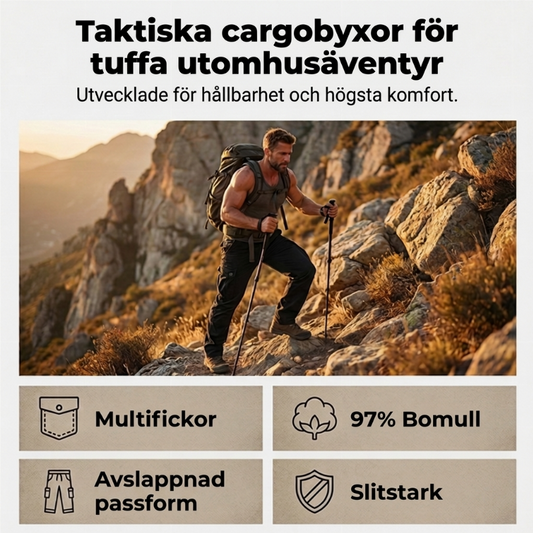 Cargobyxor Herr i Bomull – Slitstark Modell med Flera Fickor