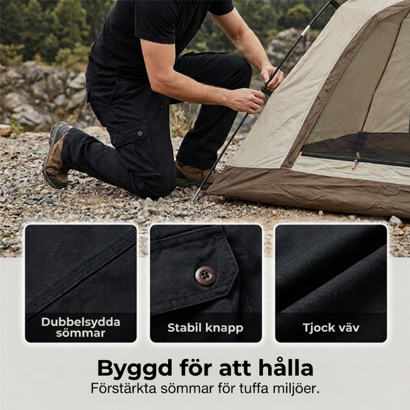 Cargobyxor Herr i Bomull – Slitstark Modell med Flera Fickor