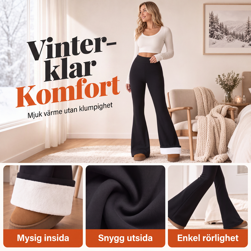 💰 Halva priset! 👖Varmfodrade Utställda Leggings Dam – Hög Midja, Smickrande Passform & Vinterkomfort