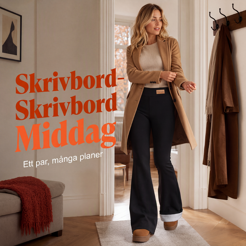 💰 Halva priset! 👖Varmfodrade Utställda Leggings Dam – Hög Midja, Smickrande Passform & Vinterkomfort