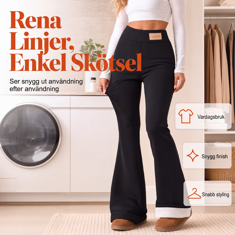 💰 Halva priset! 👖Varmfodrade Utställda Leggings Dam – Hög Midja, Smickrande Passform & Vinterkomfort
