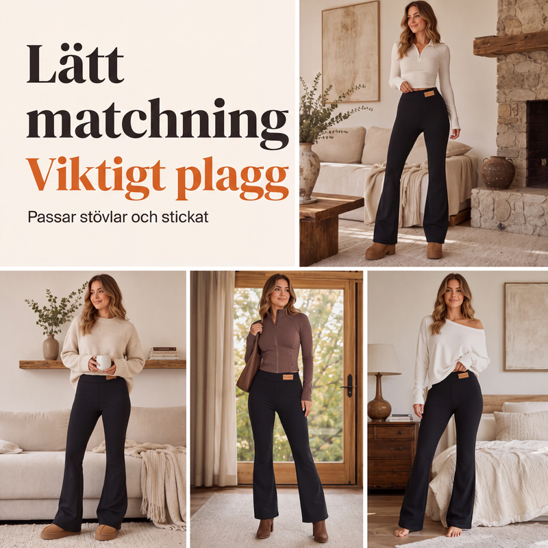 💰 Halva priset! 👖Varmfodrade Utställda Leggings Dam – Hög Midja, Smickrande Passform & Vinterkomfort