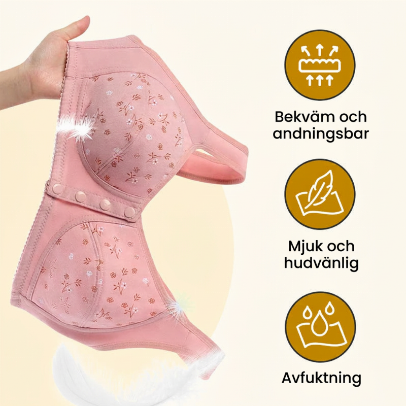 👙Framknäppt BH utan Bygel – Mjuk Bomulls-BH för Dam