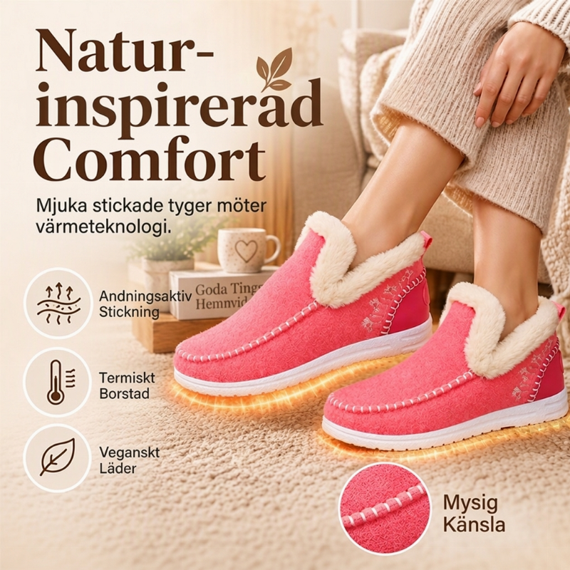 Fodrade Vinterskor Dam – Varma Slip-on Skor med Mjukt Foder