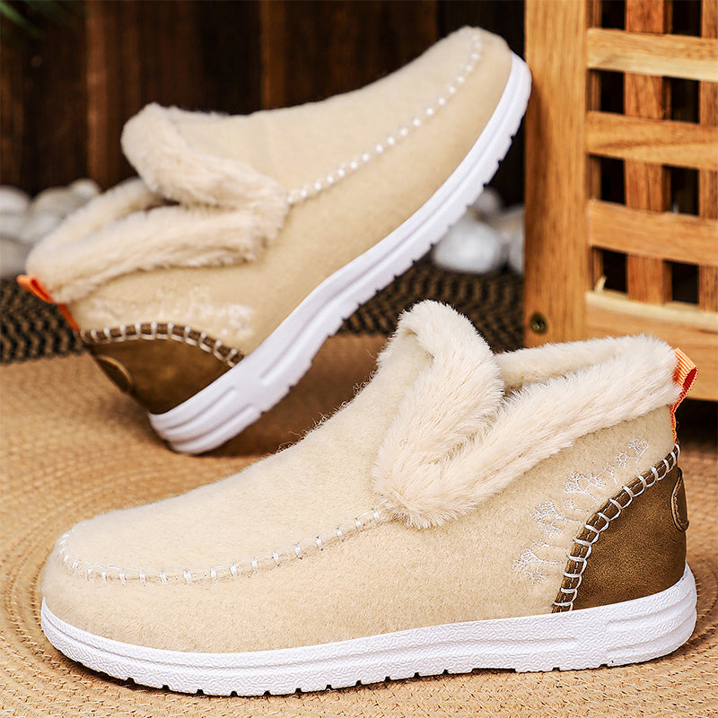 Fodrade Vinterskor Dam – Varma Slip-on Skor med Mjukt Foder
