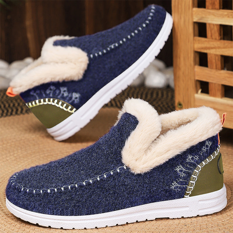 Fodrade Vinterskor Dam – Varma Slip-on Skor med Mjukt Foder