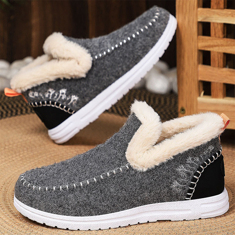 Fodrade Vinterskor Dam – Varma Slip-on Skor med Mjukt Foder