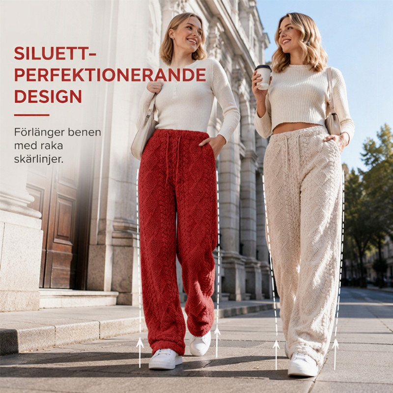 Fleecefodrade Byxor Dam – Varma Raka Byxor med Dragsko