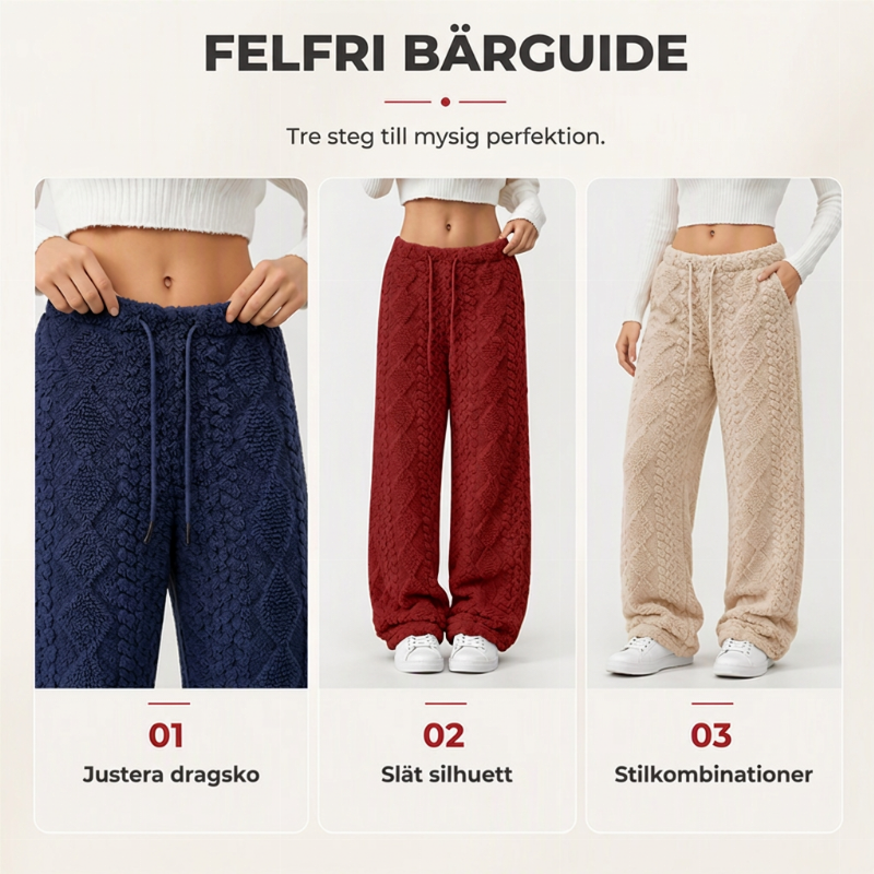 Fleecefodrade Byxor Dam – Varma Raka Byxor med Dragsko