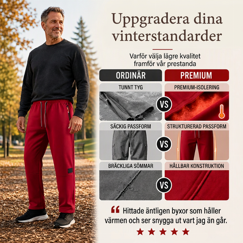 Varma Fodrade Vinterbyxor Unisex – Med Dragsko & Dragkedjefickor