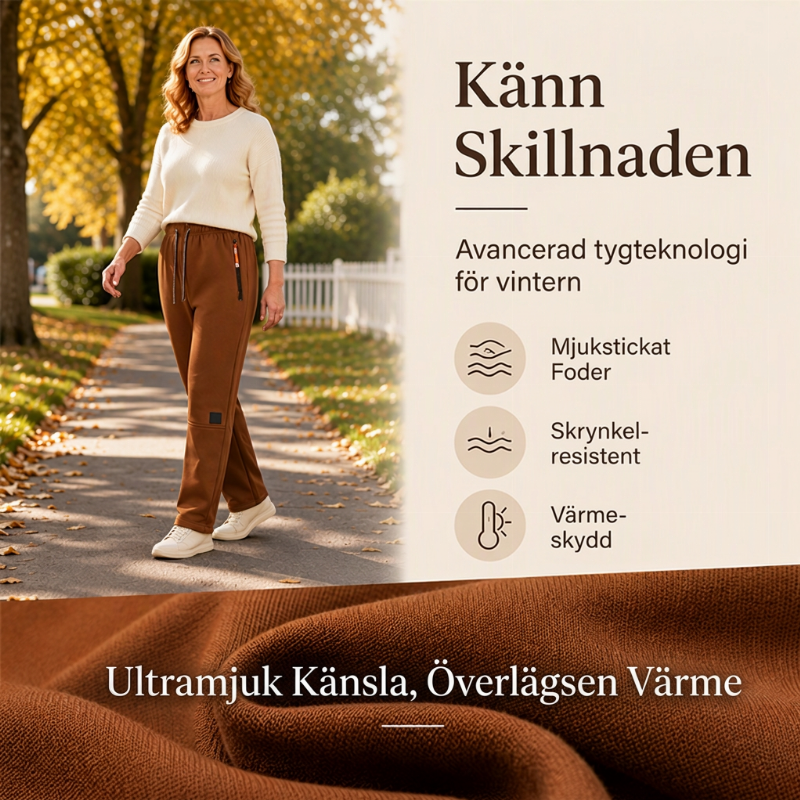 Varma Fodrade Vinterbyxor Unisex – Med Dragsko & Dragkedjefickor