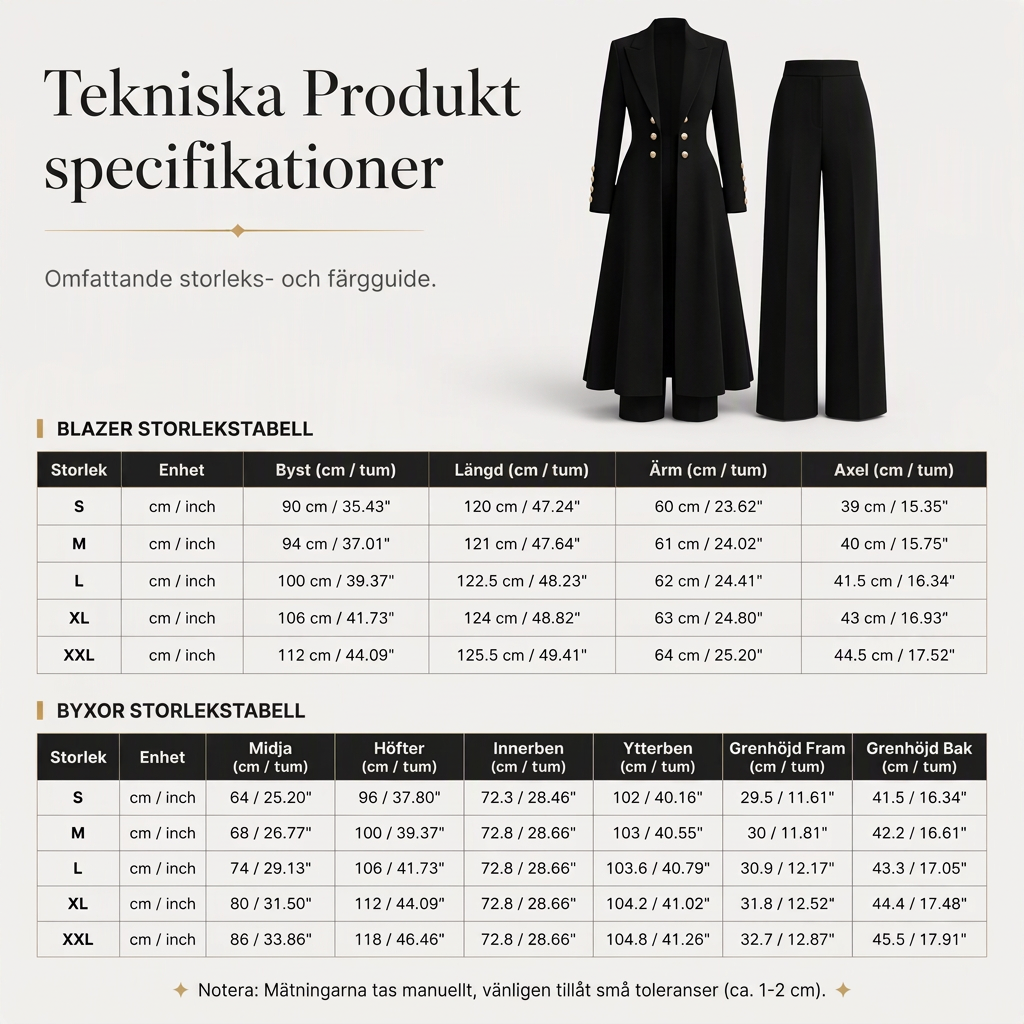 🍂Stickat set för dam med dubbelknäppt kappa och raka byxor✨