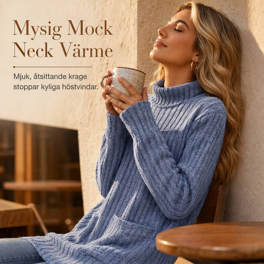 ✨ Ny kollektion 🤍Mysig Ribbstickad Tunika för Damer – Lös Passform, Mjuk Komfort och Elegant Lager-På-Lager Stil
