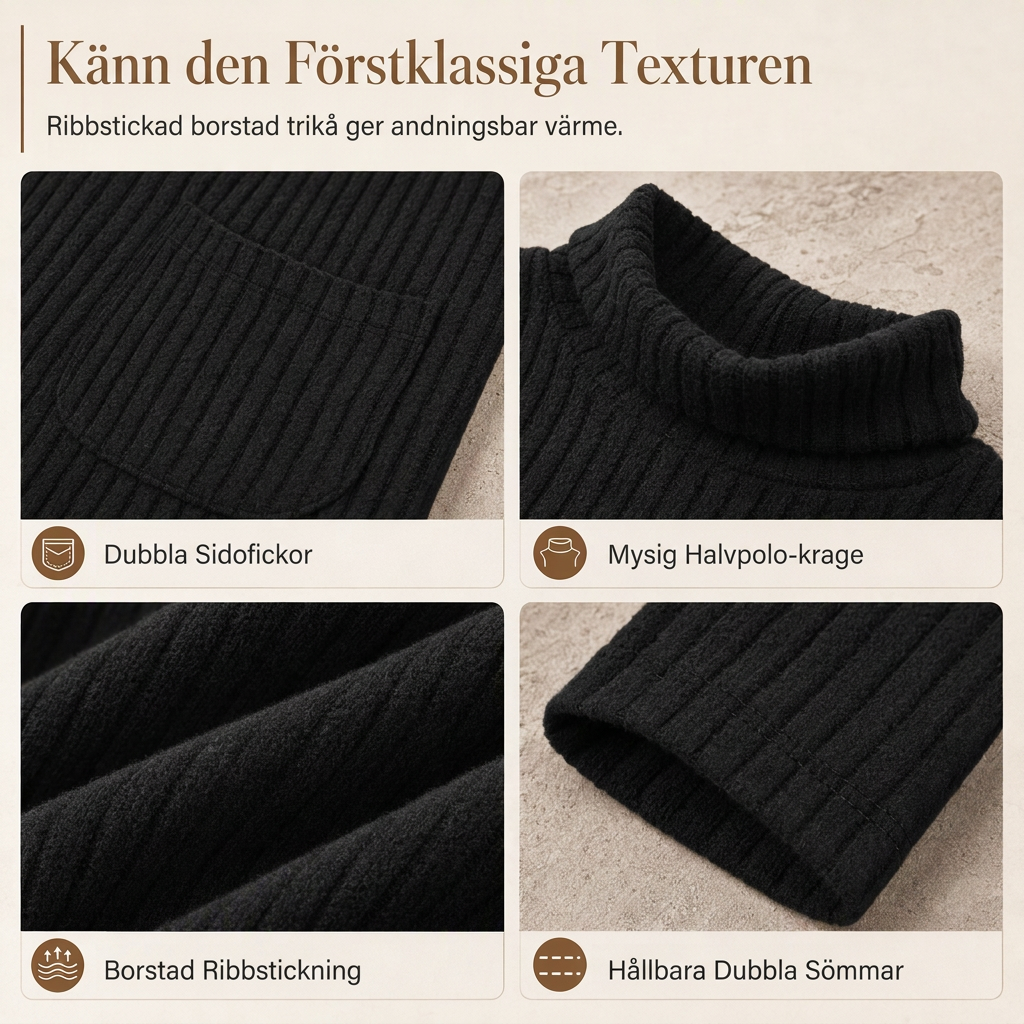 ✨ Ny kollektion 🤍Mysig Ribbstickad Tunika för Damer – Lös Passform, Mjuk Komfort och Elegant Lager-På-Lager Stil
