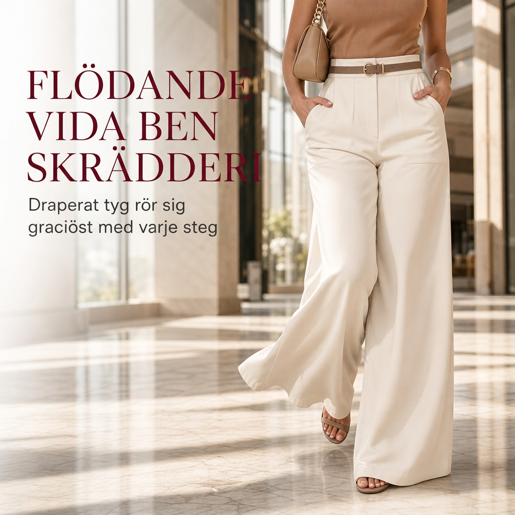👖 Casual bredbyxor av kostymmaterial for kvinnor, langbyxor for host och vinter