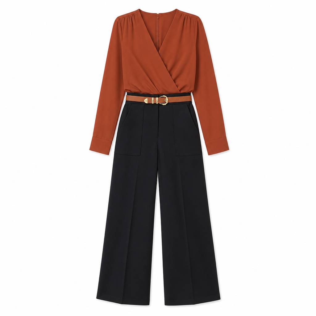 👖 Casual bredbyxor av kostymmaterial for kvinnor, langbyxor for host och vinter
