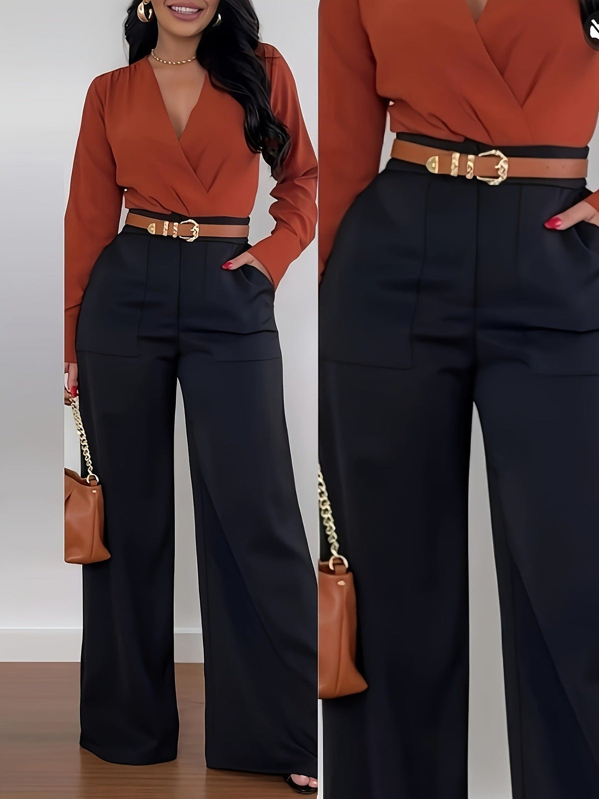 👖 Casual bredbyxor av kostymmaterial for kvinnor, langbyxor for host och vinter