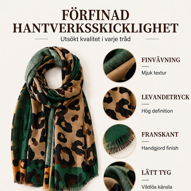 🧣 Mångsidig lättvikts schal med leopardmönster