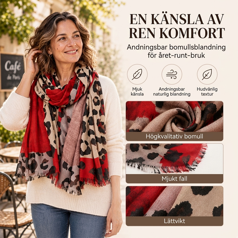 🧣 Mångsidig lättvikts schal med leopardmönster