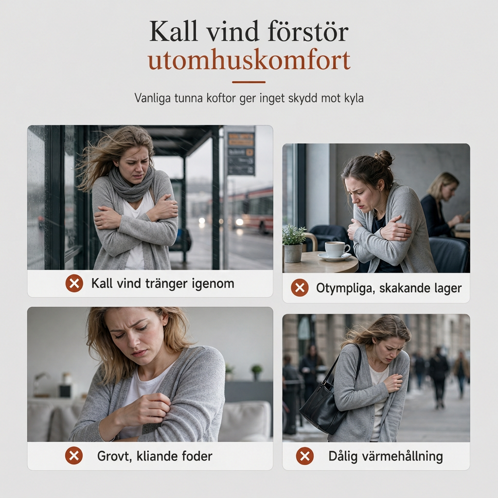 💖Vadderad Stickad Huvtröja Dam – Mjuk Bomullsfoder, Varm Komfort och Tidlös Stil