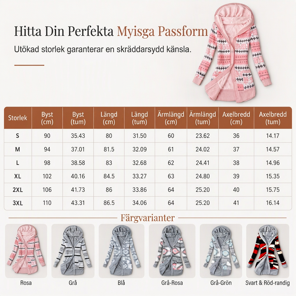💖Vadderad Stickad Huvtröja Dam – Mjuk Bomullsfoder, Varm Komfort och Tidlös Stil