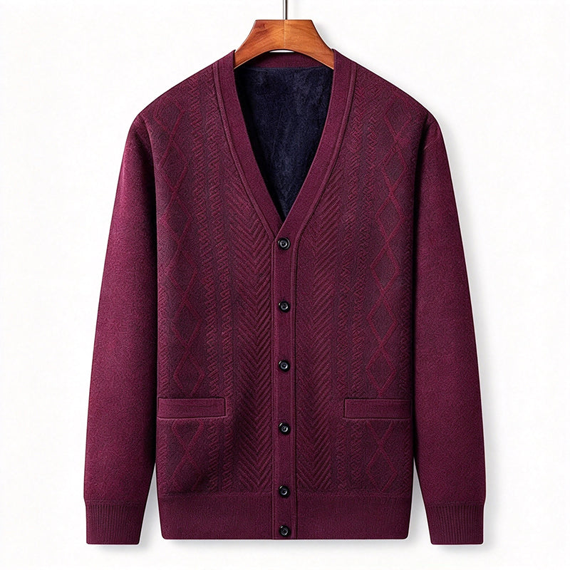 🧥Klassisk Stickad Cardigan Herr – Varm Termisk Design, Mjuk Komfort & Elegant Vardagsstil