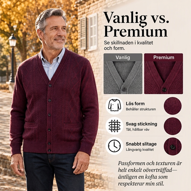 🧥Klassisk Stickad Cardigan Herr – Varm Termisk Design, Mjuk Komfort & Elegant Vardagsstil