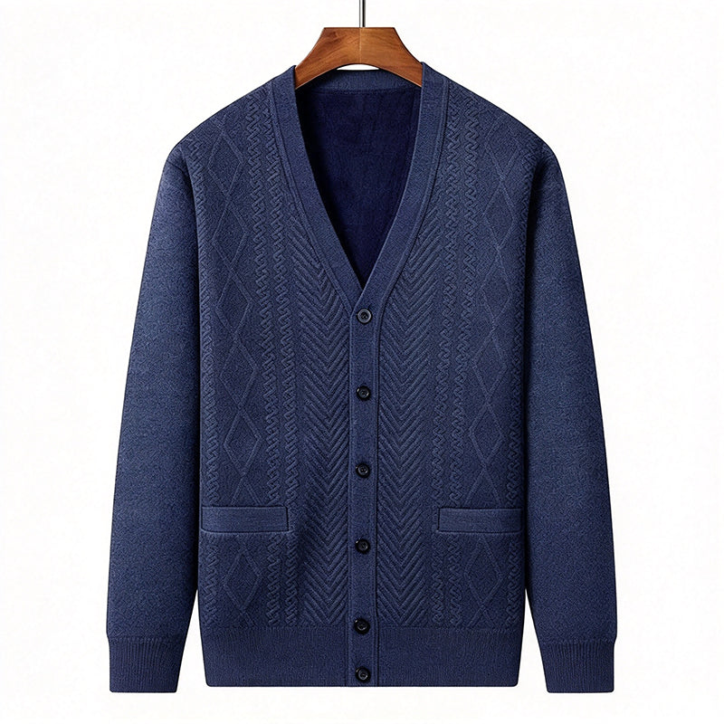 🧥Klassisk Stickad Cardigan Herr – Varm Termisk Design, Mjuk Komfort & Elegant Vardagsstil