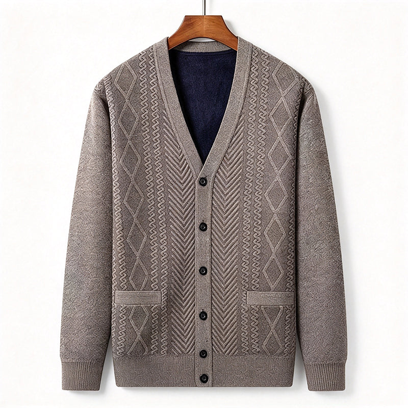🧥Klassisk Stickad Cardigan Herr – Varm Termisk Design, Mjuk Komfort & Elegant Vardagsstil