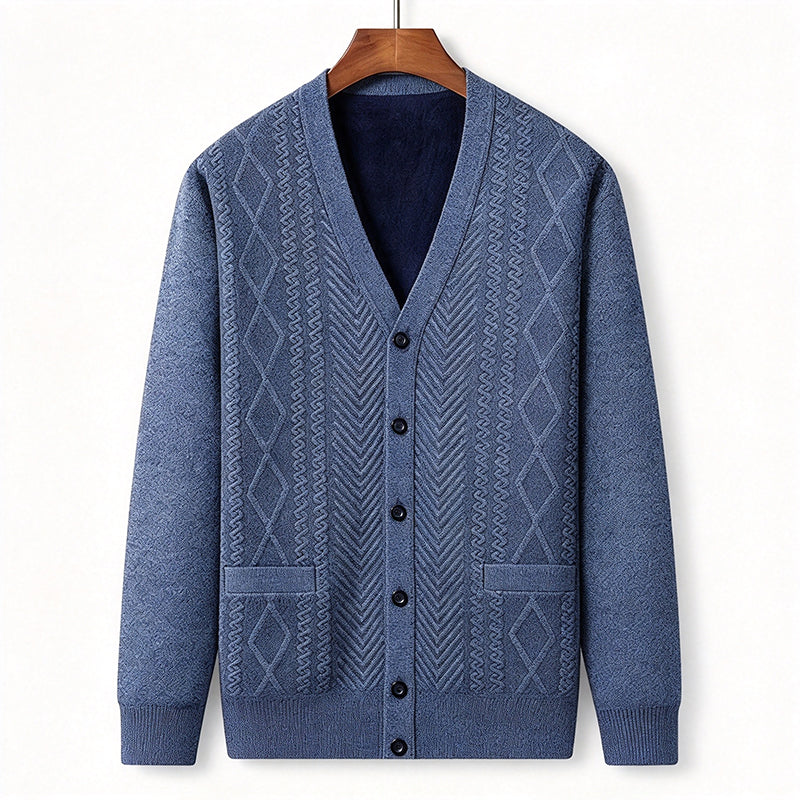 🧥Klassisk Stickad Cardigan Herr – Varm Termisk Design, Mjuk Komfort & Elegant Vardagsstil