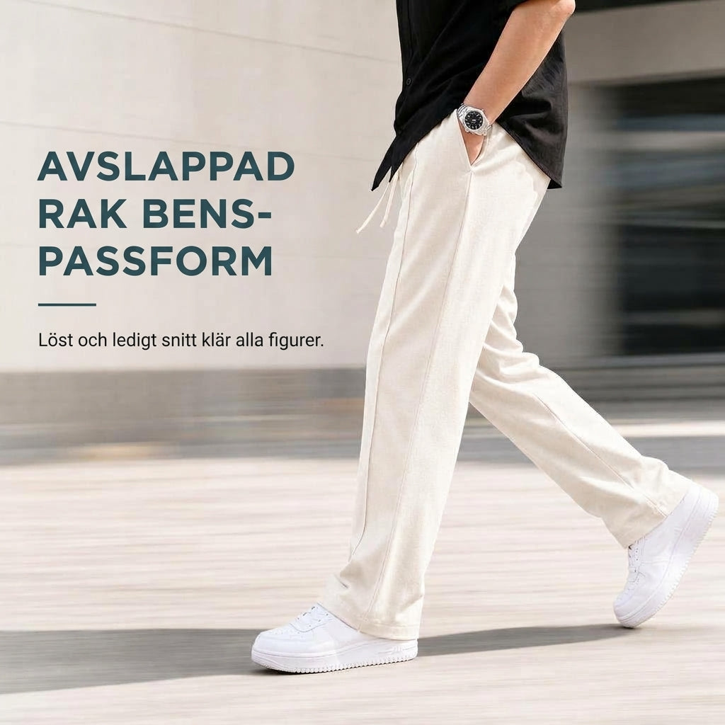Lätta Sportbyxor Herr – Andningsaktiv Vaffelstruktur, Lös Passform & Bekväm Vardagsstil