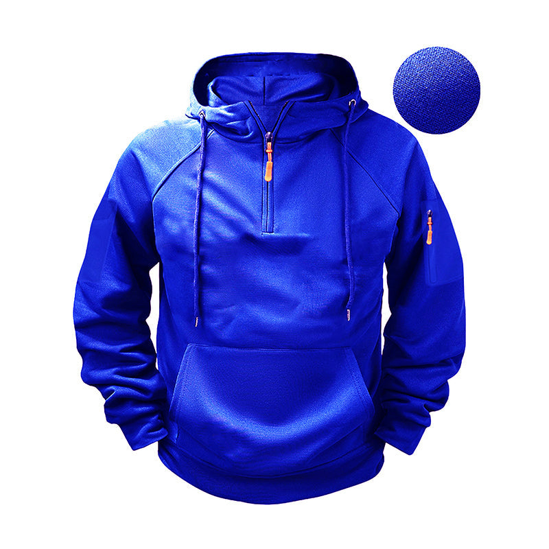 Klassisk Huvtröja Herr med Kvartsdragkedja – Varm Komfort, Sportig Passform & Urban Stil