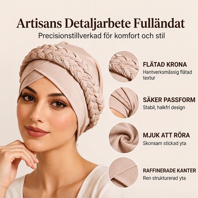 Elegant Turbanmössa för Kvinnor – Mjuk, Varm & Stilren Flätad Design för Höst och Vinter