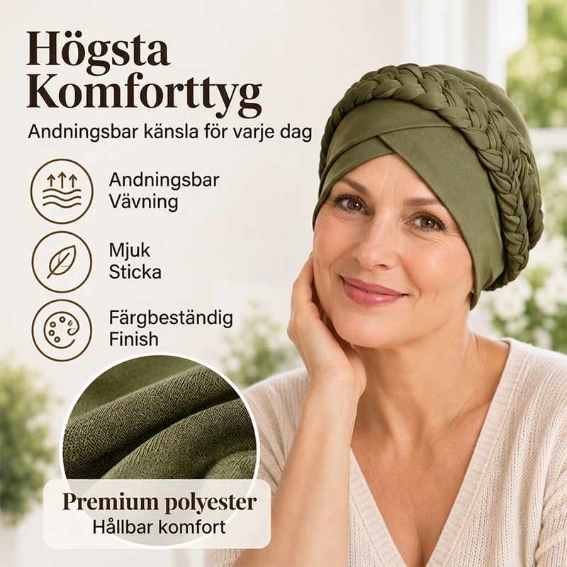 Elegant Turbanmössa för Kvinnor – Mjuk, Varm & Stilren Flätad Design för Höst och Vinter