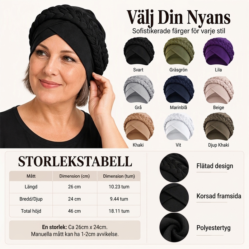 Elegant Turbanmössa för Kvinnor – Mjuk, Varm & Stilren Flätad Design för Höst och Vinter
