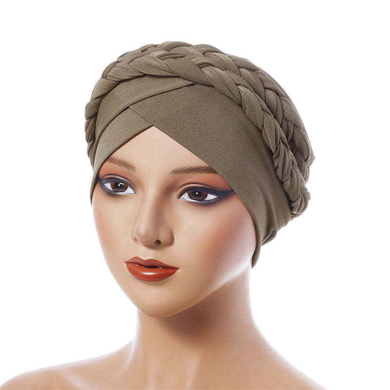 Elegant Turbanmössa för Kvinnor – Mjuk, Varm & Stilren Flätad Design för Höst och Vinter