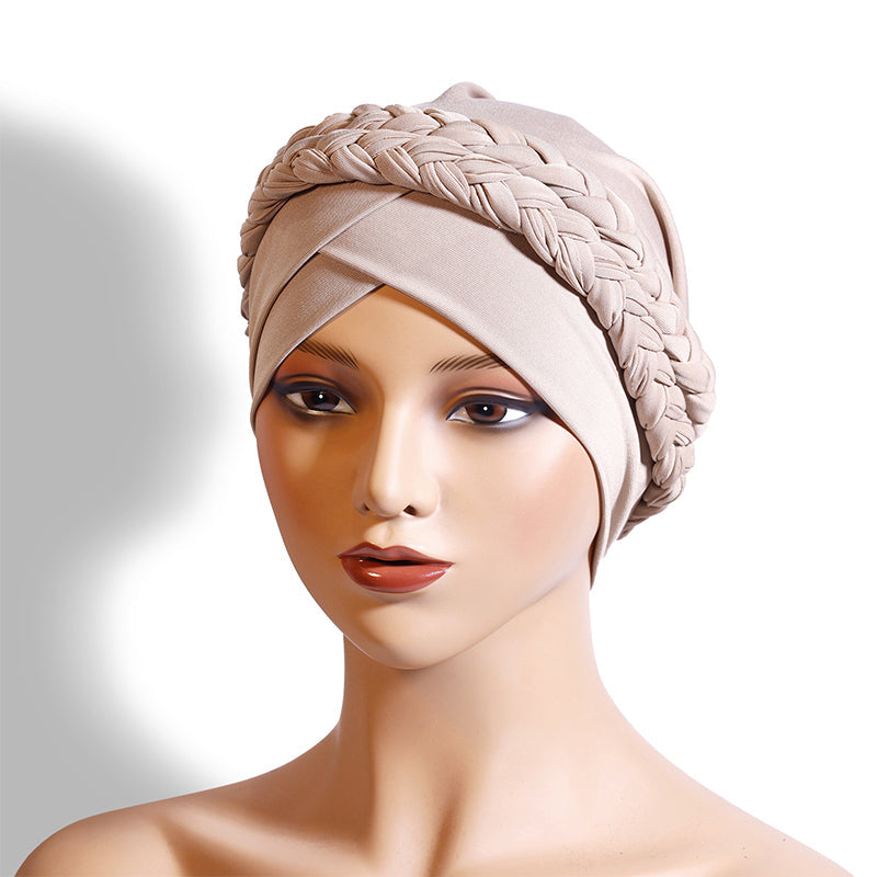 Elegant Turbanmössa för Kvinnor – Mjuk, Varm & Stilren Flätad Design för Höst och Vinter