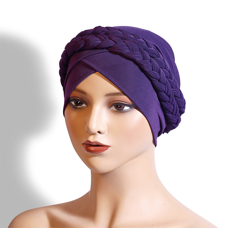 Elegant Turbanmössa för Kvinnor – Mjuk, Varm & Stilren Flätad Design för Höst och Vinter
