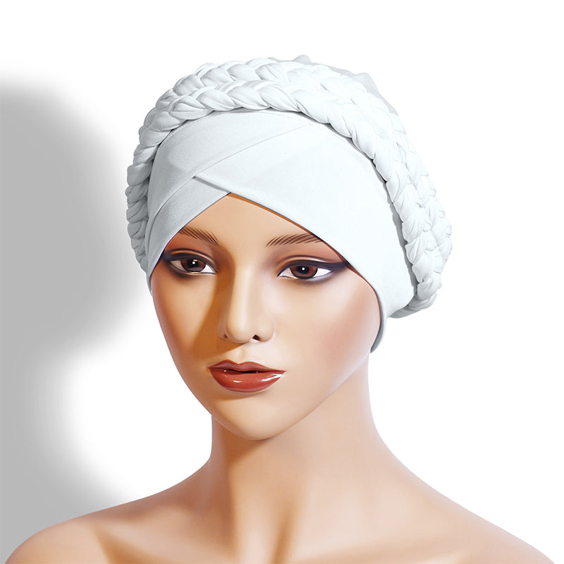 Elegant Turbanmössa för Kvinnor – Mjuk, Varm & Stilren Flätad Design för Höst och Vinter