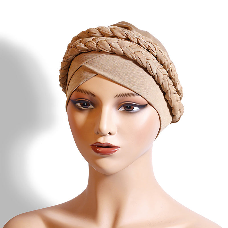 Elegant Turbanmössa för Kvinnor – Mjuk, Varm & Stilren Flätad Design för Höst och Vinter
