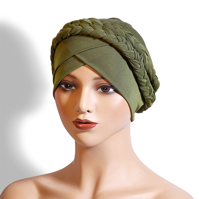 Elegant Turbanmössa för Kvinnor – Mjuk, Varm & Stilren Flätad Design för Höst och Vinter